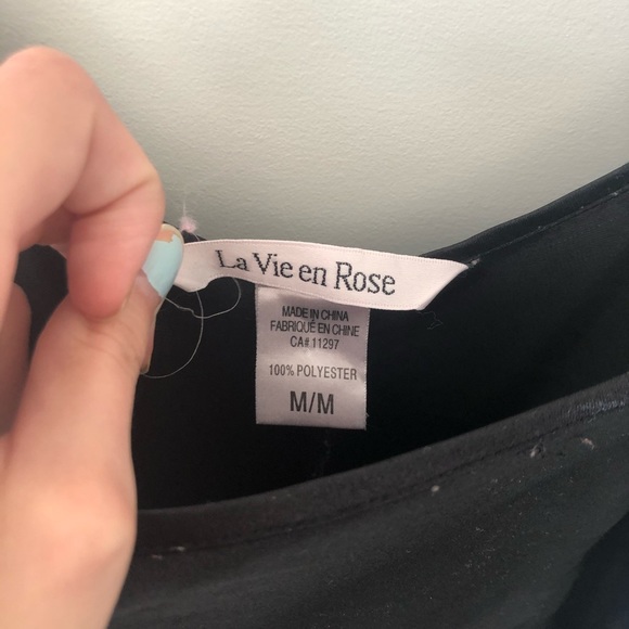 ❌SOLD❌ Black La Vie en Rose Lace Up Slip Dress - Picture 4 of 5